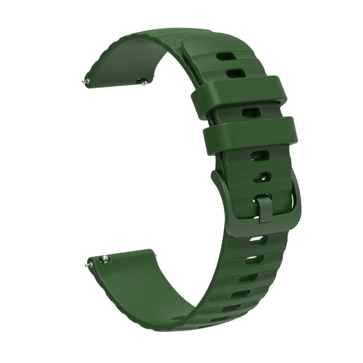 For Amazfit GTS 20mm Wavy Dot Pattern Solid Color Silicone Watch Band(Army Green) - free shipping - PMC TechLife - Order now!
