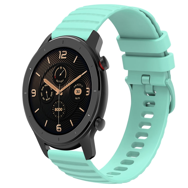 For Amazfit GTR 42MM 20mm Wavy Dot Pattern Solid Color Silicone Watch Band(Teal) - free shipping - PMC TechLife - Order now!