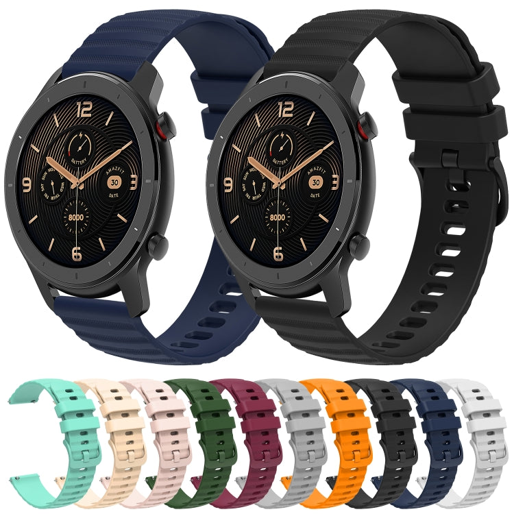 For Amazfit GTR 42MM 20mm Wavy Dot Pattern Solid Color Silicone Watch Band(White) - free shipping - PMC TechLife - Order now!