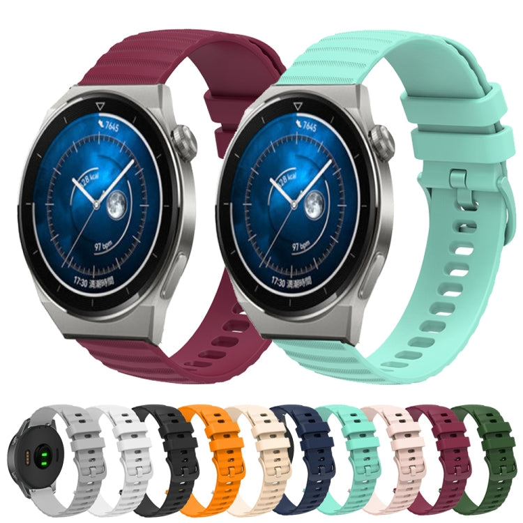For Huawei Watch GT3 Pro 46mm 22mm Wavy Dot Pattern Solid Color Silicone Watch Band(Army Green) - free shipping - PMC TechLife - Order now!