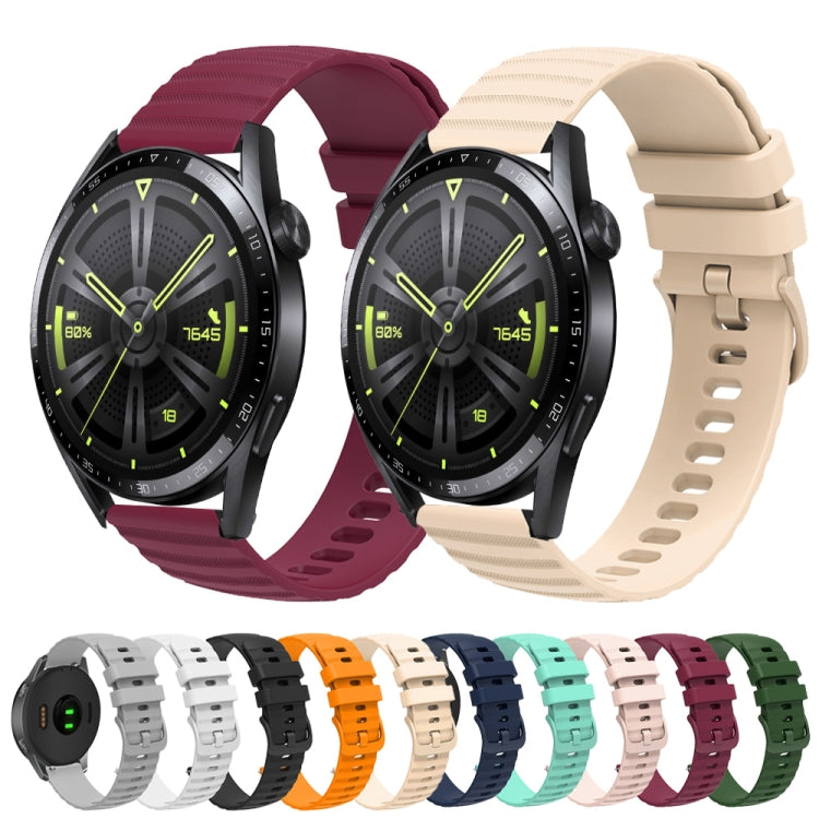 For Huawei Watch GT3 46mm 22mm Wavy Dot Pattern Solid Color Silicone Watch Band(Wine Red) - free shipping - PMC TechLife - Order now!