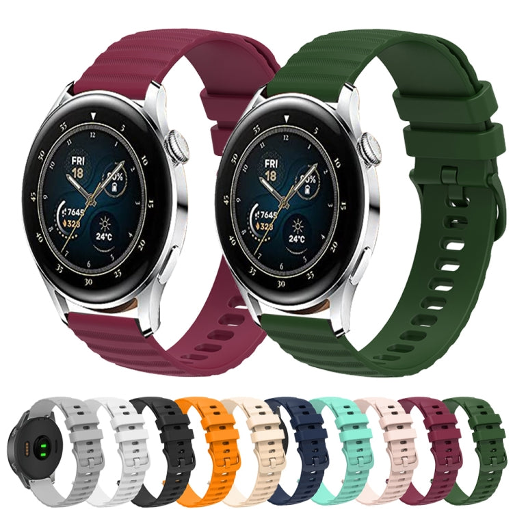 For Huawei Watch 3 22mm Wavy Dot Pattern Solid Color Silicone Watch Band(Beige) - free shipping - PMC TechLife - Order now!