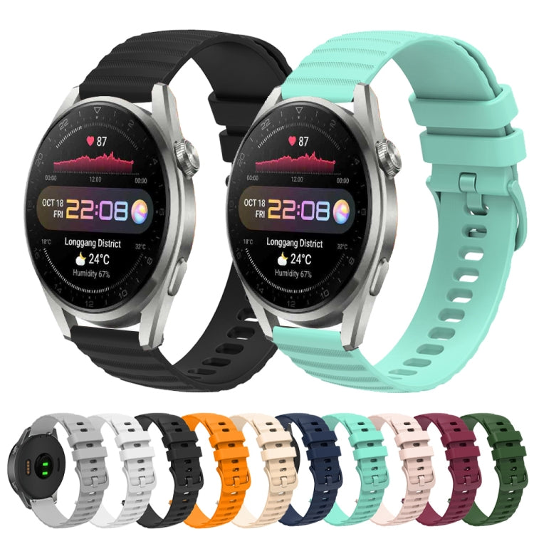 For Huawei Watch 3 Pro 22mm Wavy Dot Pattern Solid Color Silicone Watch Band(Grey) - free shipping - PMC TechLife - Order now!