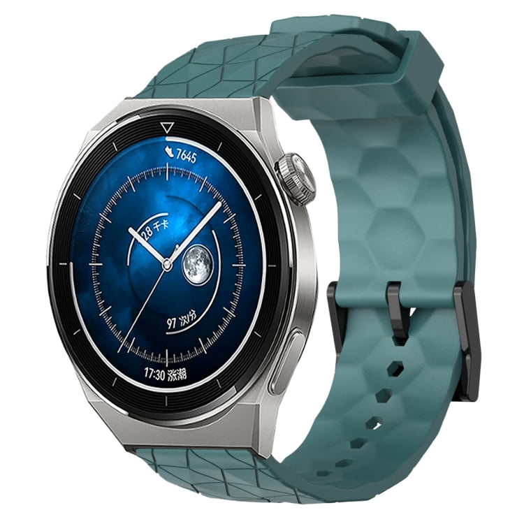 For Huawei Watch GT3 Pro 43mm 20mm Football Pattern Solid Color Silicone Watch Band(Rock Cyan) - free shipping - PMC TechLife - Order now!