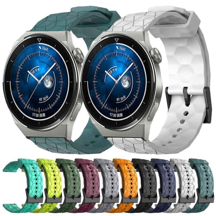 For Huawei Watch GT3 Pro 43mm 20mm Football Pattern Solid Color Silicone Watch Band(Wine Red) - free shipping - PMC TechLife - Order now!