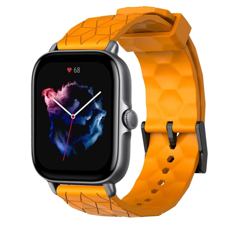 For Amazfit GTS 3 20mm Football Pattern Solid Color Silicone Watch Band(Yellow) - free shipping - PMC TechLife - Order now!