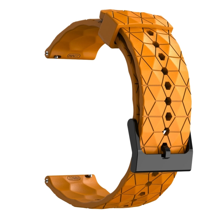 For Amazfit GTR 4 22mm Football Pattern Solid Color Silicone Watch Band(Yellow) - free shipping - PMC TechLife - Order now!