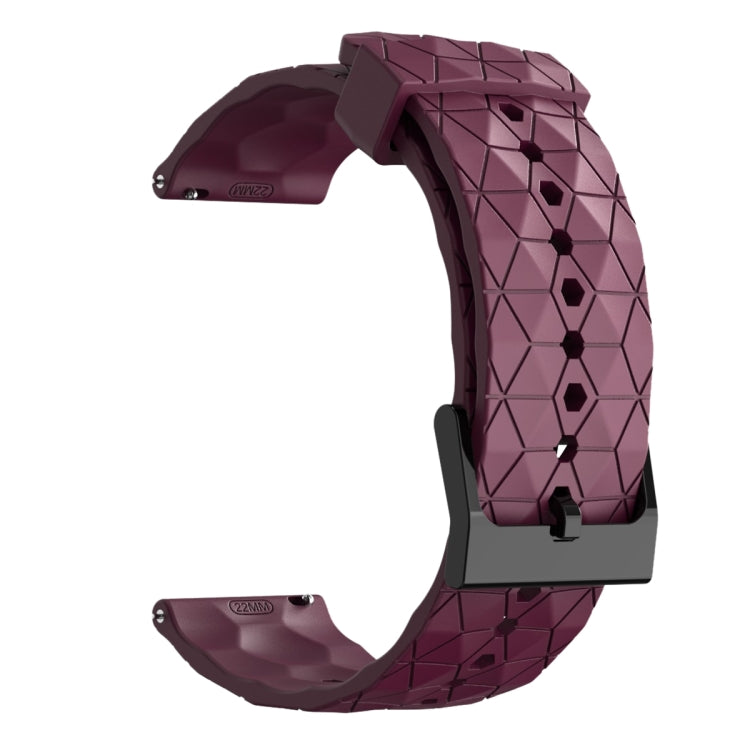 For Amazfit GTR 3 22mm Football Pattern Solid Color Silicone Watch Band(Wine Red) - free shipping - PMC TechLife - Order now!