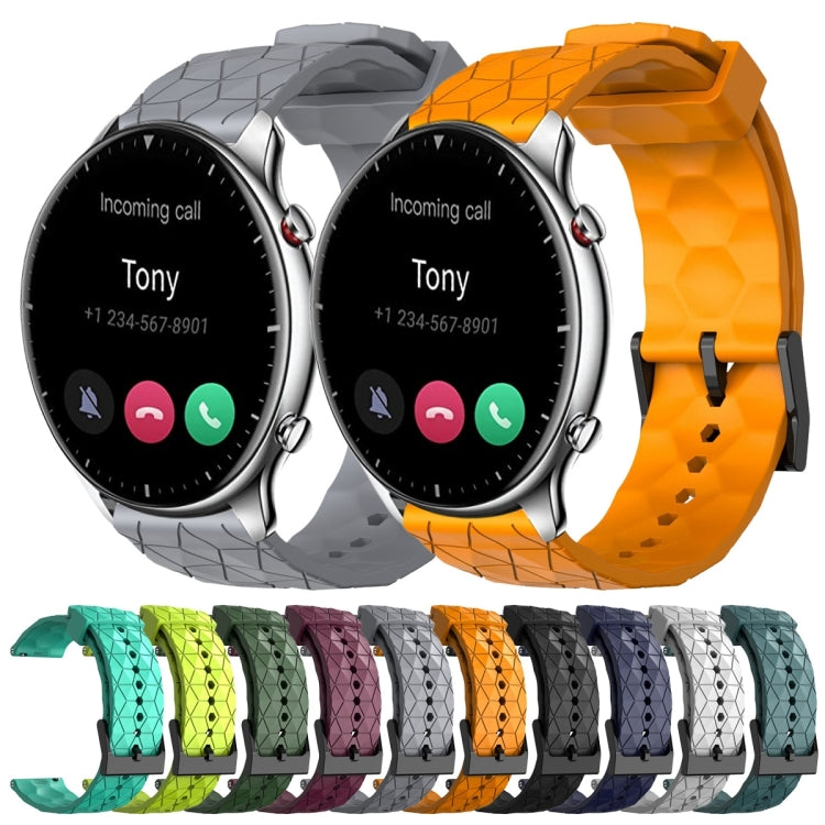 For Amazfit GTR 2 22mm Football Pattern Solid Color Silicone Watch Band(Navy Blue) - free shipping - PMC TechLife - Order now!