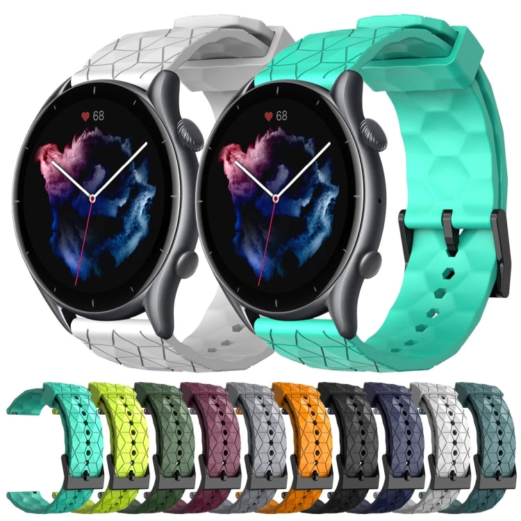 For Amazfit 3 22mm Football Pattern Solid Color Silicone Watch Band(White) - free shipping - PMC TechLife - Order now!