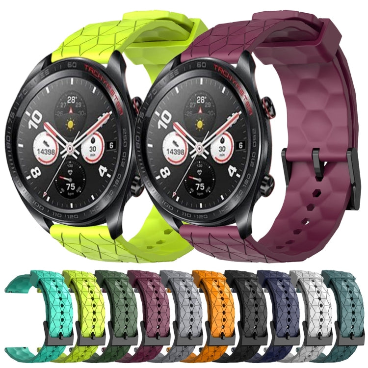For Honor Watch Dream 22mm Football Pattern Solid Color Silicone Watch Band(Rock Cyan) - free shipping - PMC TechLife - Order now!