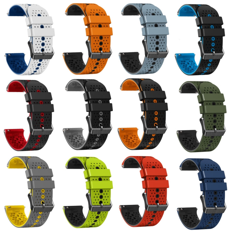 For Amazfit 3 22mm Perforated Two-Color Silicone Watch Band(Midnight Blue+Black) - free shipping - PMC TechLife - Order now!