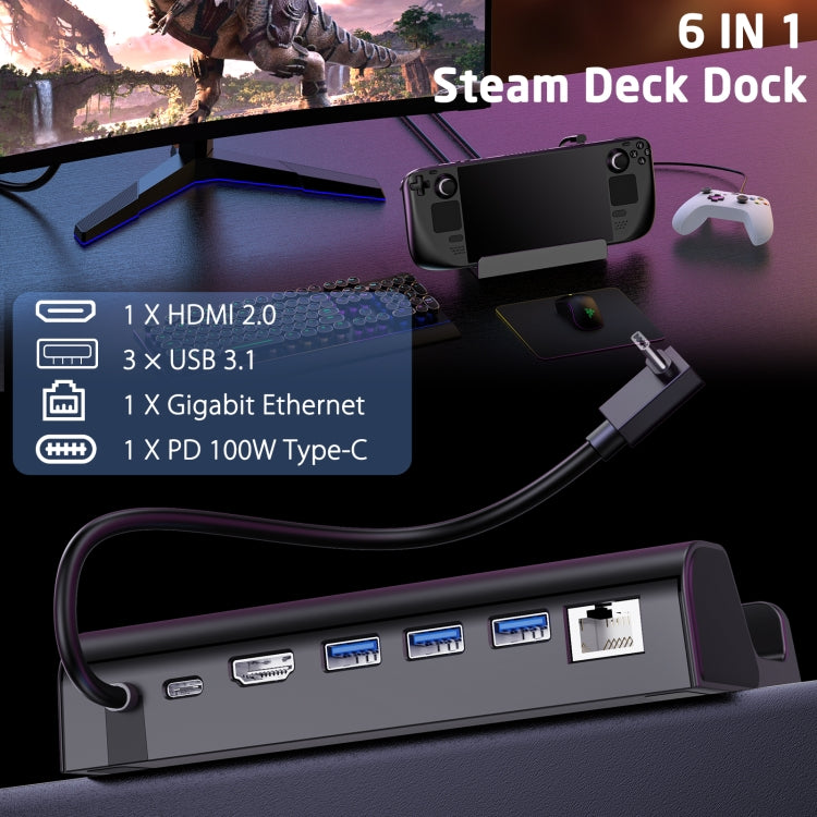 For Steam Deck Expansion Dock Charging Dock Charging Dock HDMI Gigabit Network Port Converter - free shipping - PMC TechLife - Order now!