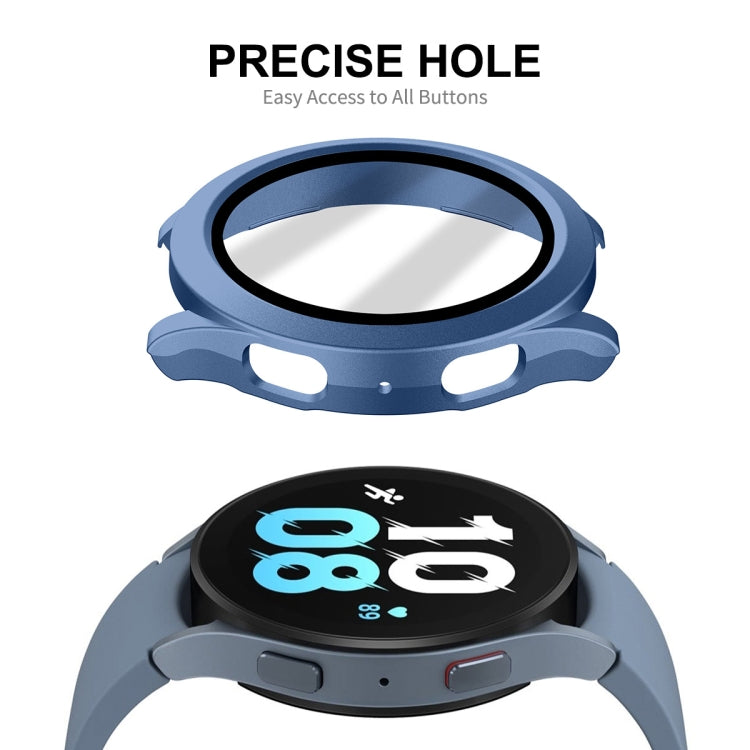For Samsung Galaxy Watch4/5 44mm ENKAY Hat-Prince Waterproof Full Coverage PC Frame + 9H Tempered Glass Case(White) - Watch Cases by ENKAY | Online Shopping South Africa | PMC TechLife | Buy Now Pay Later Mobicred