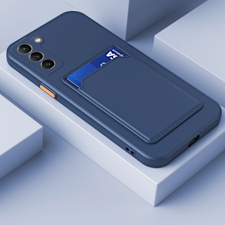 For Samsung Galaxy A34 5G Skin Feel Card TPU Contrast Color Button Phone Case(Dark Blue) - Galaxy Phone Cases by PMC TechLife | Online Shopping South Africa | PMC TechLife