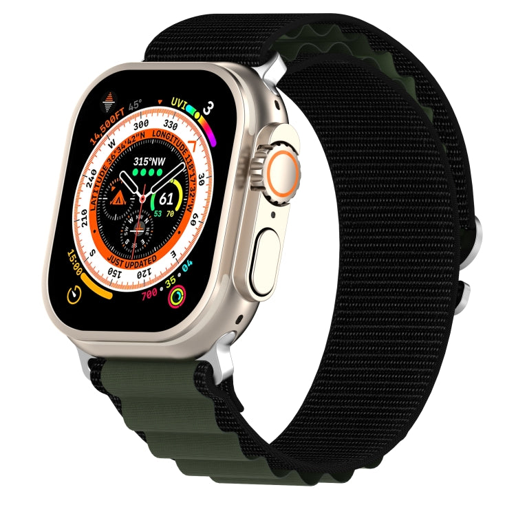 Double Color Nylon Watch Band For Apple Watch Series 8&7 45mm / SE 2&6&SE&5&4 44mm / 3&2&1 42mm(Black+Green) - free shipping - PMC TechLife - Order now!