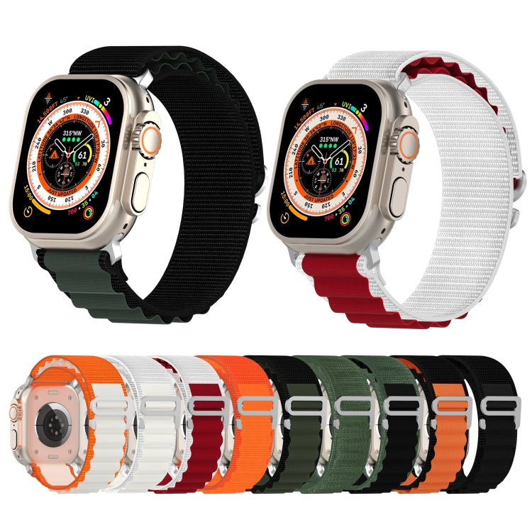 Double Color Nylon Watch Band For Apple Watch Series 8&7 45mm / SE 2&6&SE&5&4 44mm / 3&2&1 42mm(Black+Green) - free shipping - PMC TechLife - Order now!