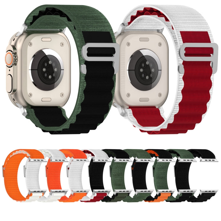 Double Color Nylon Watch Band For Apple Watch Series 8&7 45mm / SE 2&6&SE&5&4 44mm / 3&2&1 42mm(Black+Green) - free shipping - PMC TechLife - Order now!