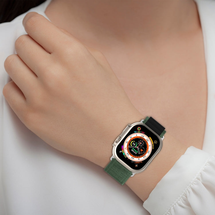 Double Color Nylon Watch Band For Apple Watch Series 8&7 45mm / SE 2&6&SE&5&4 44mm / 3&2&1 42mm(Black+Green) - free shipping - PMC TechLife - Order now!