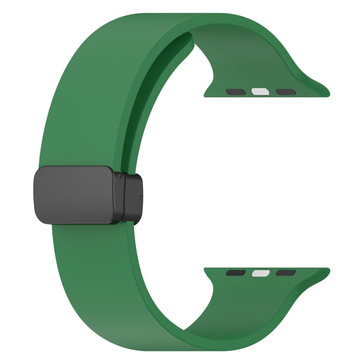 Magnetic Black Buckle Smooth Silicone Watch Band For Apple Watch Ultra 49mm(Dark Green) - free shipping - PMC TechLife - Order now!
