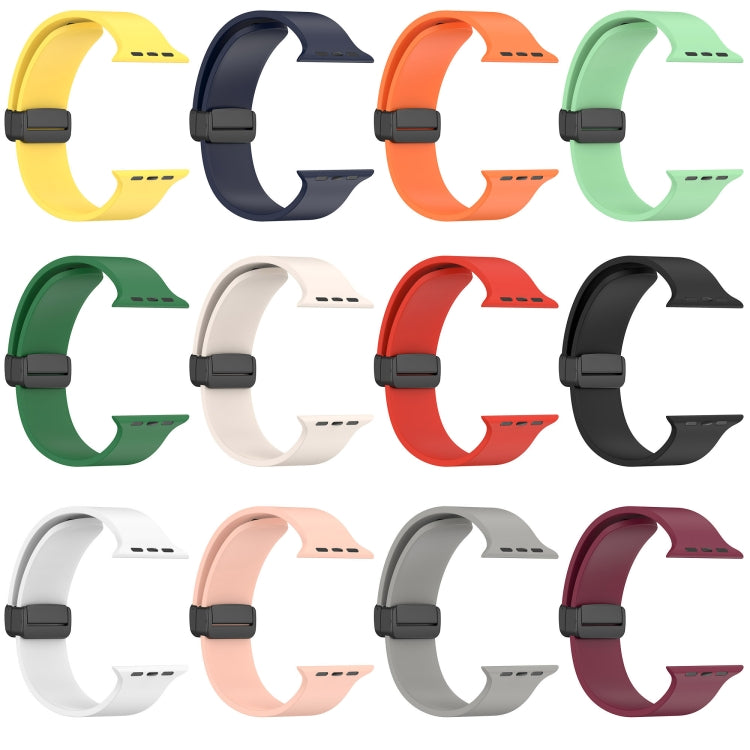 Magnetic Black Buckle Smooth Silicone Watch Band For Apple Watch Ultra 49mm(Dark Green) - free shipping - PMC TechLife - Order now!