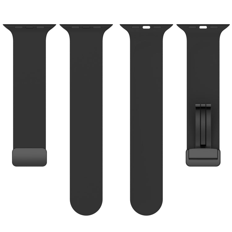 Magnetic Black Buckle Smooth Silicone Watch Band For Apple Watch Ultra 49mm(Dark Green) - free shipping - PMC TechLife - Order now!