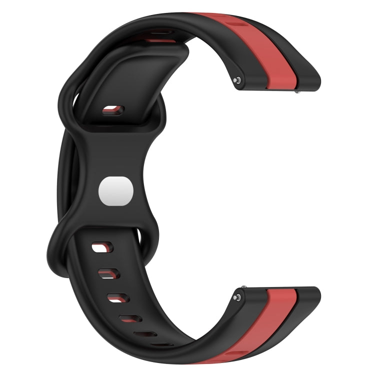 For Samsung Galaxy Watch4 44mm 20mm Butterfly Buckle Two-Color Silicone Watch Band(Black+Red) - free shipping - PMC TechLife - Order now!