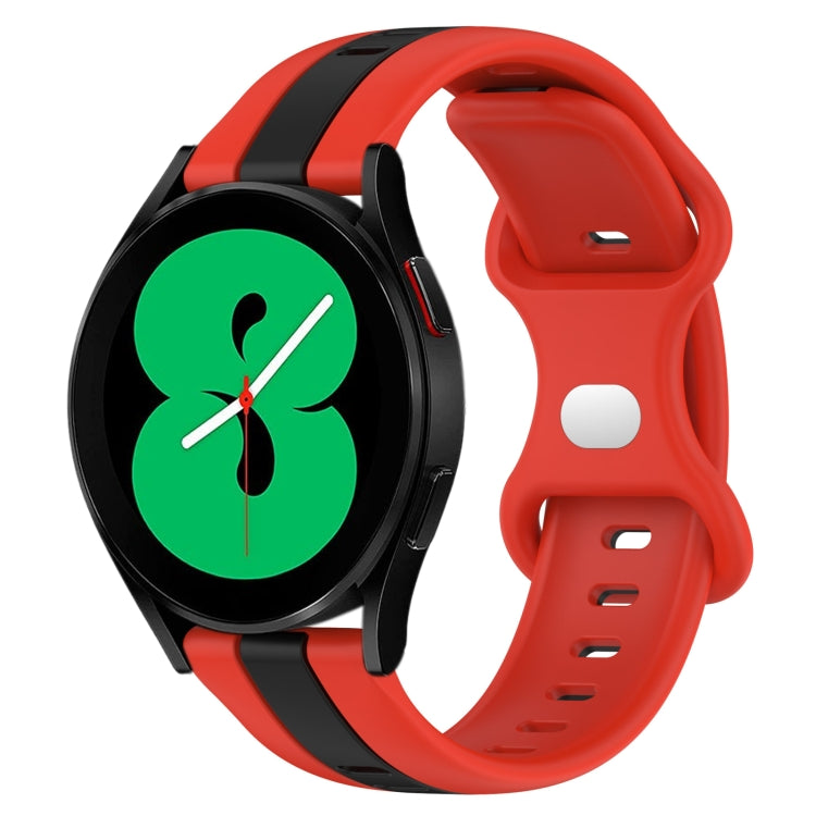 For Samsung Galaxy Watch4 44mm 20mm Butterfly Buckle Two-Color Silicone Watch Band(Red+Black) - free shipping - PMC TechLife - Order now!