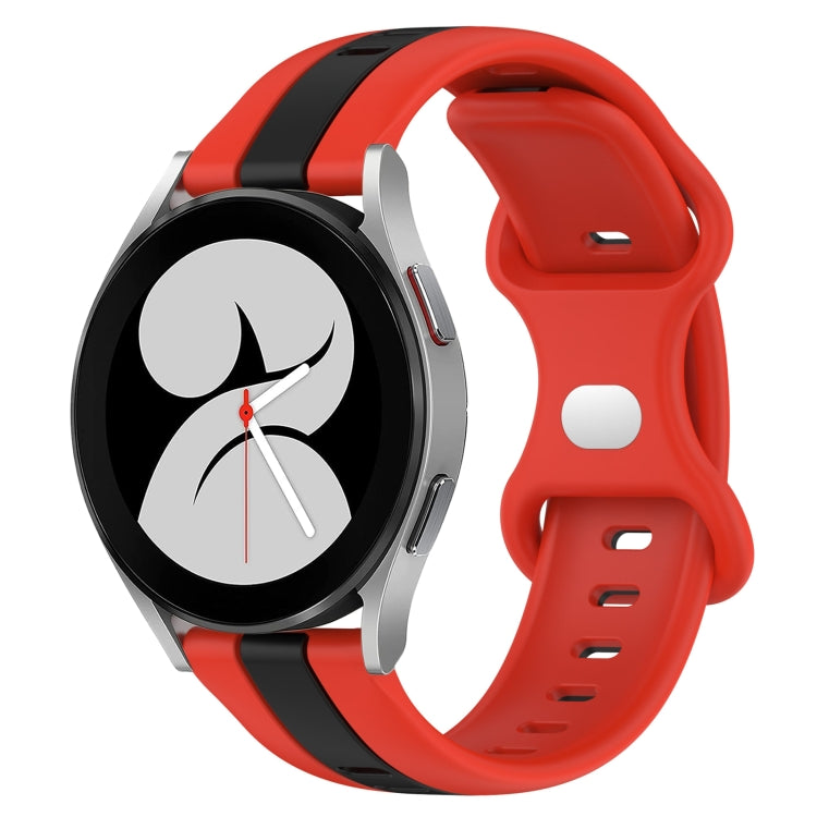 For Samsung Galaxy Watch4 40mm 20mm Butterfly Buckle Two-Color Silicone Watch Band(Red+Black) - free shipping - PMC TechLife - Order now!