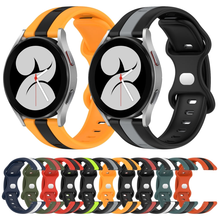For Samsung Galaxy Watch4 40mm 20mm Butterfly Buckle Two-Color Silicone Watch Band(Black+Red) - free shipping - PMC TechLife - Order now!