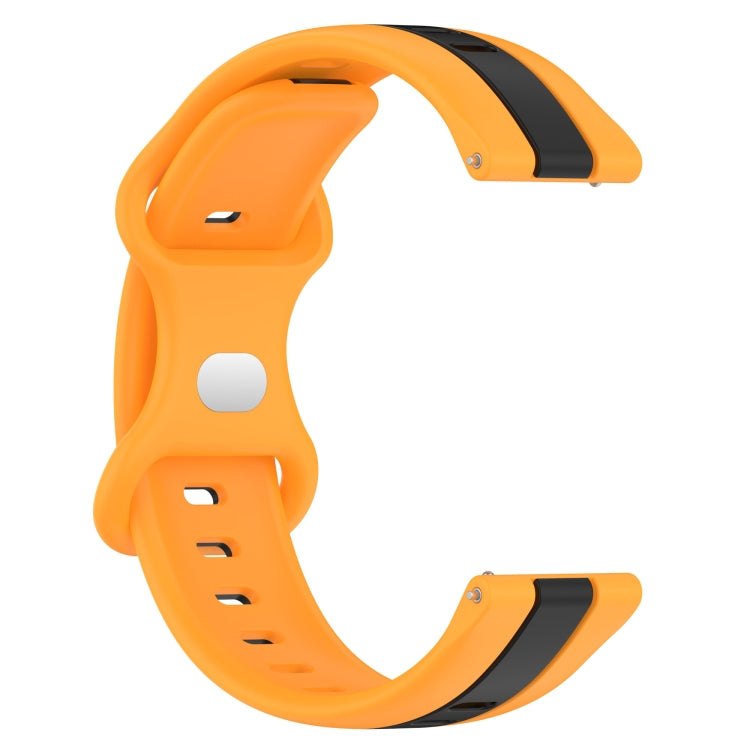 For Samsung  Galaxy Watch 4 Classic 46mm 20mm Butterfly Buckle Two-Color Silicone Watch Band(Black+Yellow) - free shipping - PMC TechLife - Order now!