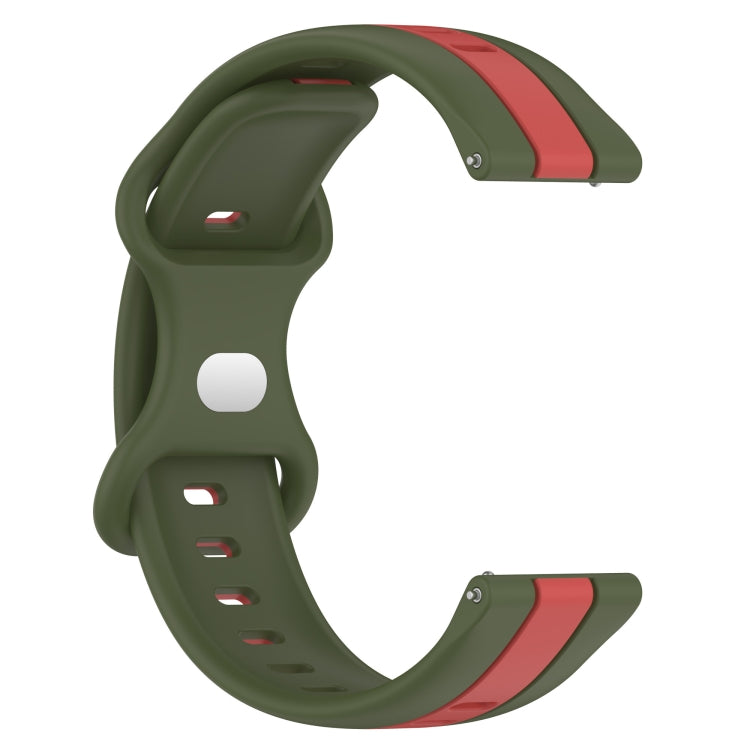 For Samsung Galaxy Watch Active 2 44mm 20mm Butterfly Buckle Two-Color Silicone Watch Band(Red+Army Green) - free shipping - PMC TechLife - Order now!