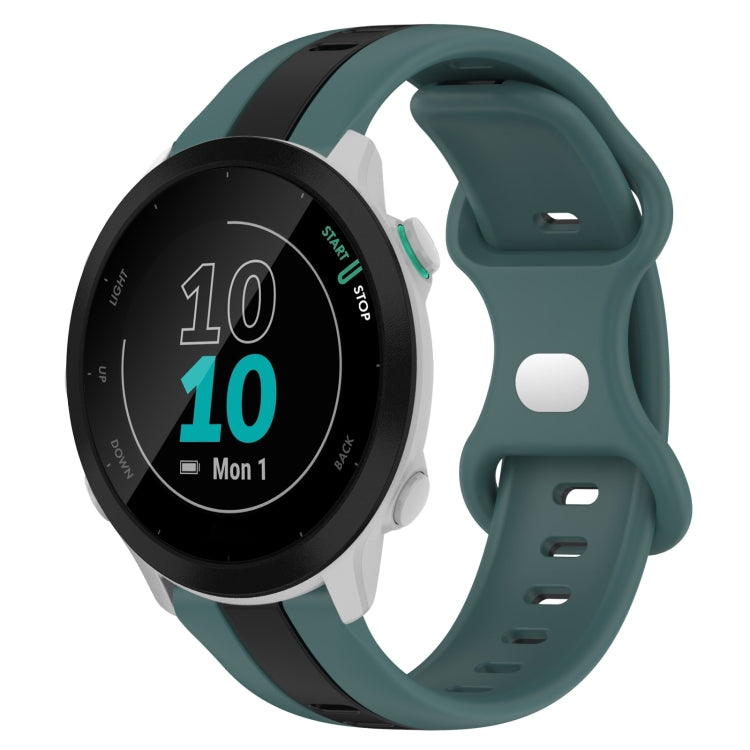 Compatible with Garmin Compatible witherunner 55 20mm Butterfly Buckle Two-Color Silicone Watch Band(Green+Black) - free shipping - PMC TechLife - Order now!