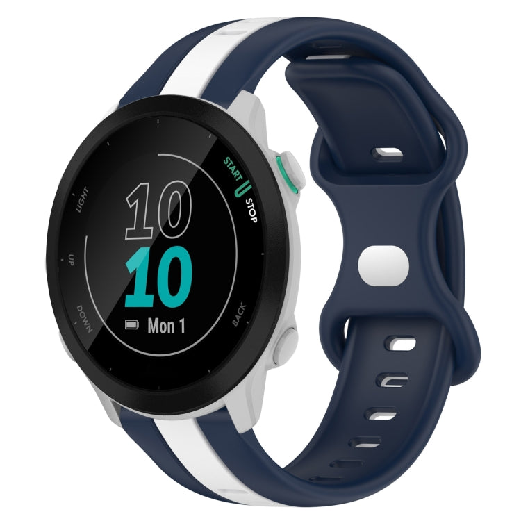 Compatible with Garmin Compatible witherunner 55 20mm Butterfly Buckle Two-Color Silicone Watch Band(White+Blue) - free shipping - PMC TechLife - Order now!