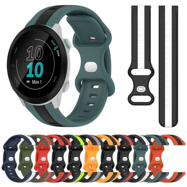 Compatible with Garmin Compatible witherunner 55 20mm Butterfly Buckle Two-Color Silicone Watch Band(White+Blue) - free shipping - PMC TechLife - Order now!