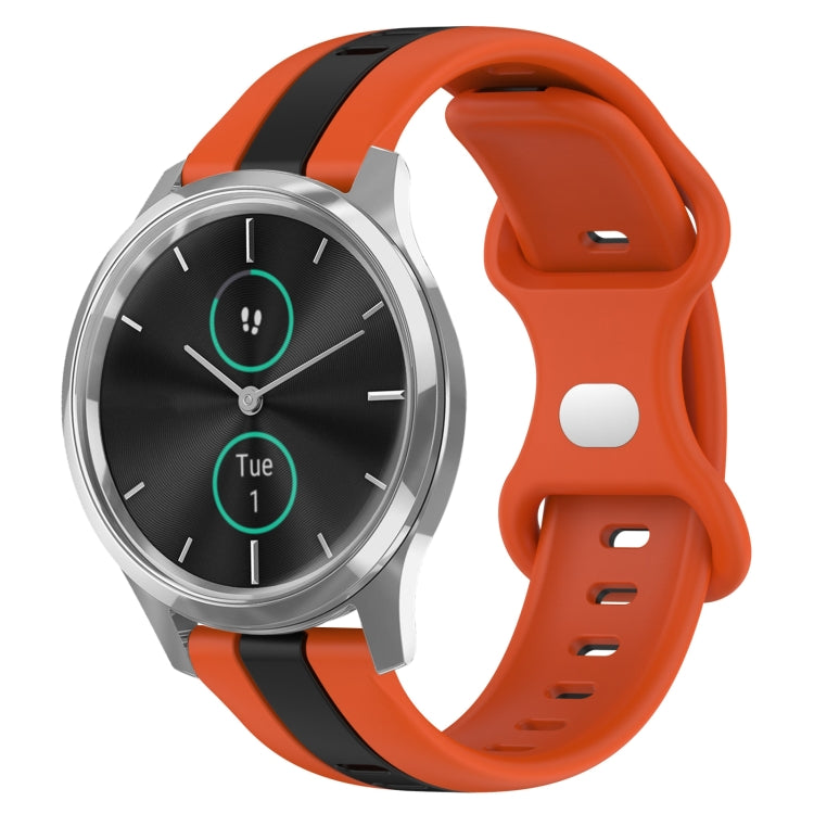 Compatible with Garminmove Luxe 20mm Butterfly Buckle Two-Color Silicone Watch Band(Orange+Black) - free shipping - PMC TechLife - Order now!