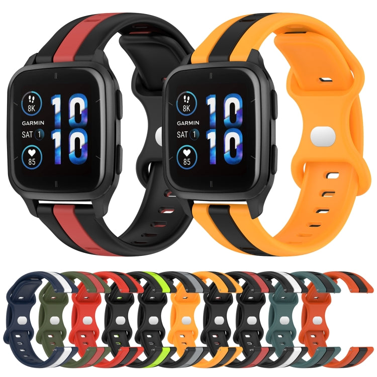 Compatible with Garmin Compatible witherunner Sq2 20mm Butterfly Buckle Two-Color Silicone Watch Band(Black+Red) - free shipping - PMC TechLife - Order now!