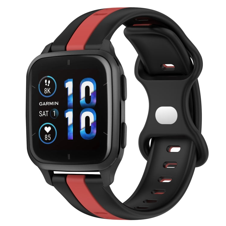 Compatible with Garmin Compatible witherunner Sq2 Music 20mm Butterfly Buckle Two-Color Silicone Watch Band(Black+Red) - free shipping - PMC TechLife - Order now!