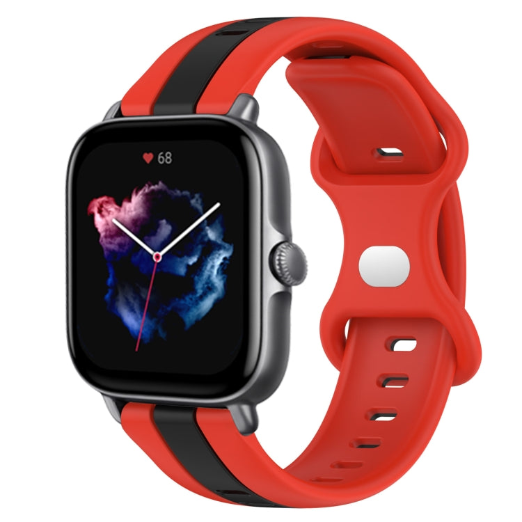 For Amazfit GTS 3 20mm Butterfly Buckle Two-Color Silicone Watch Band(Red+Black) - free shipping - PMC TechLife - Order now!