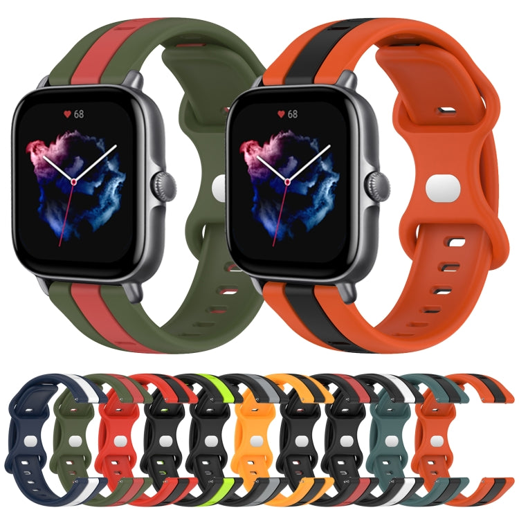 For Amazfit GTS 3 20mm Butterfly Buckle Two-Color Silicone Watch Band(Red+Black) - free shipping - PMC TechLife - Order now!