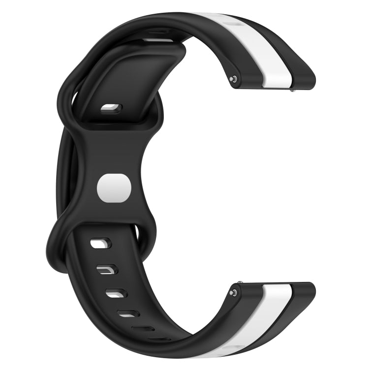 For Amazfit GTS 2E 20mm Butterfly Buckle Two-Color Silicone Watch Band(Black+White) - free shipping - PMC TechLife - Order now!
