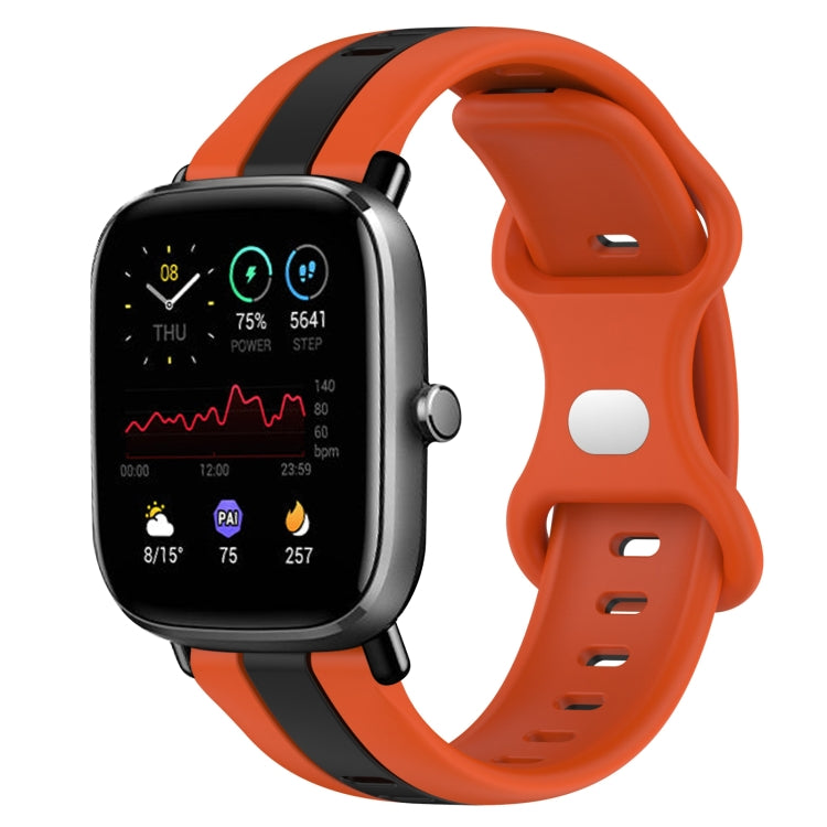For Amazfit GTS 2 Mini 20mm Butterfly Buckle Two-Color Silicone Watch Band(Orange+Black) - free shipping - PMC TechLife - Order now!
