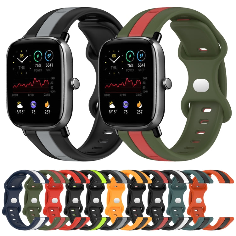 For Amazfit GTS 2 Mini 20mm Butterfly Buckle Two-Color Silicone Watch Band(Orange+Black) - free shipping - PMC TechLife - Order now!