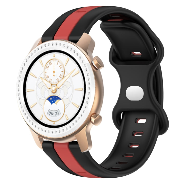 For Amazfit GTR 42mm 20mm Butterfly Buckle Two-Color Silicone Watch Band(Black+Red) - free shipping - PMC TechLife - Order now!