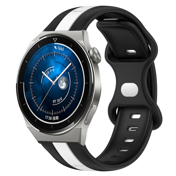 For Huawei Watch GT3 Pro 43mm 20mm Butterfly Buckle Two-Color Silicone Watch Band(Black+White) - free shipping - PMC TechLife - Order now!