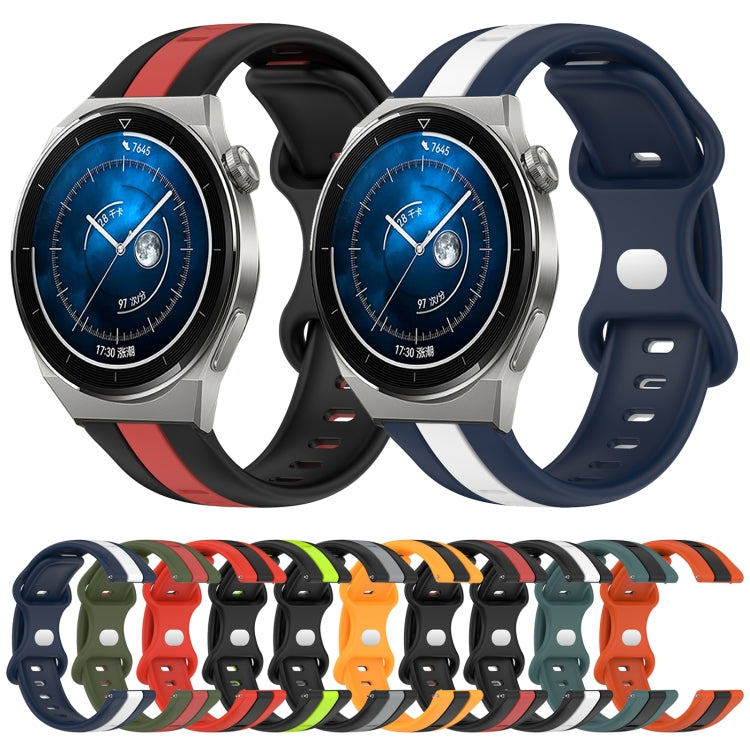 For Huawei Watch GT3 Pro 43mm 20mm Butterfly Buckle Two-Color Silicone Watch Band(Green+Black) - free shipping - PMC TechLife - Order now!