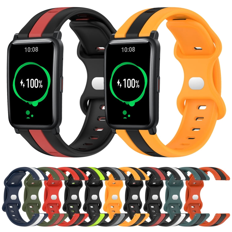 For Honor Watch ES 20mm Butterfly Buckle Two-Color Silicone Watch Band(Black+White) - free shipping - PMC TechLife - Order now!
