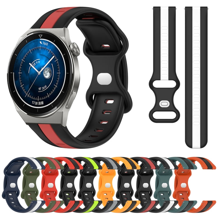 For Huawei Watch GT3 Pro 46mm 20mm Butterfly Buckle Two-Color Silicone Watch Band(Red+Black) - free shipping - PMC TechLife - Order now!