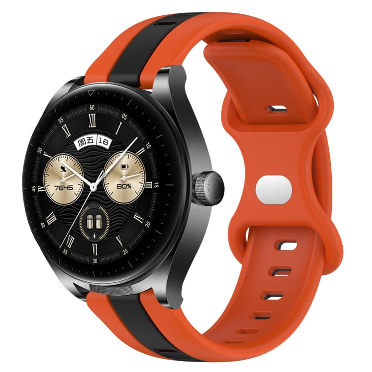 For Huawei Watch Buds 20mm Butterfly Buckle Two-Color Silicone Watch Band(Orange+Black) - free shipping - PMC TechLife - Order now!