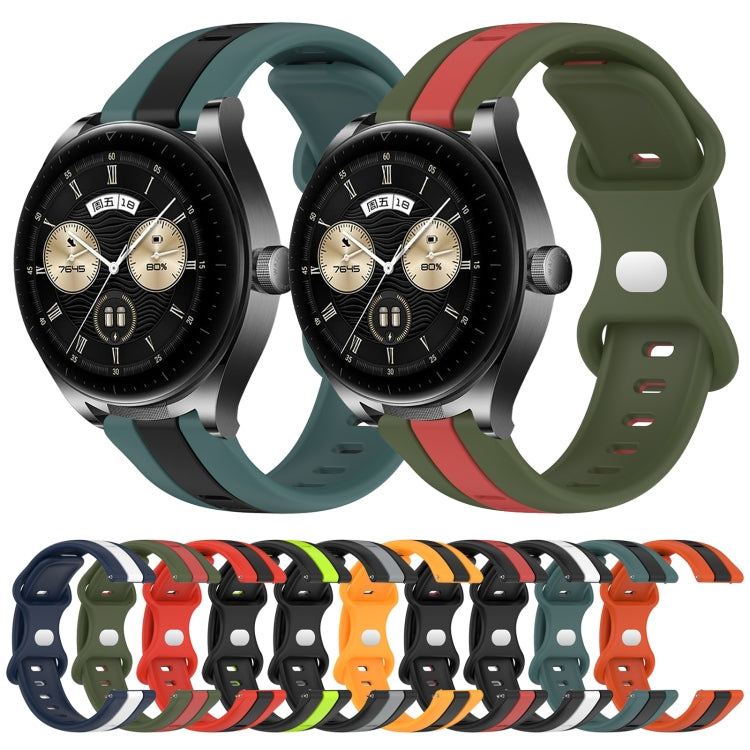 For Huawei Watch Buds 20mm Butterfly Buckle Two-Color Silicone Watch Band(Orange+Black) - free shipping - PMC TechLife - Order now!